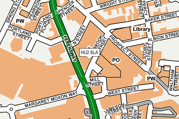 HU2 8LA map - OS OpenMap – Local (Ordnance Survey)