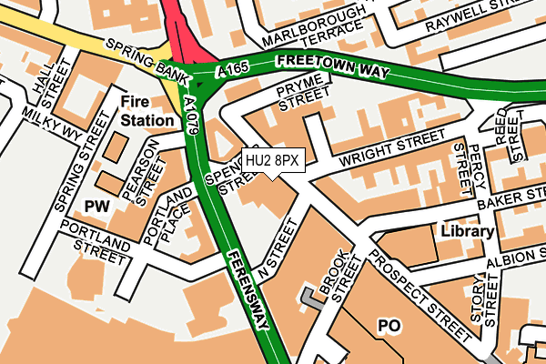 HU2 8PX map - OS OpenMap – Local (Ordnance Survey)