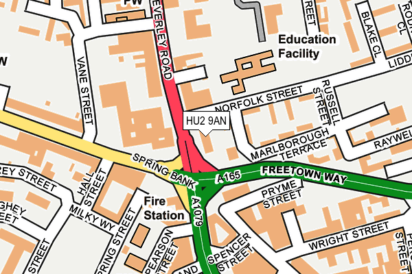 HU2 9AN map - OS OpenMap – Local (Ordnance Survey)