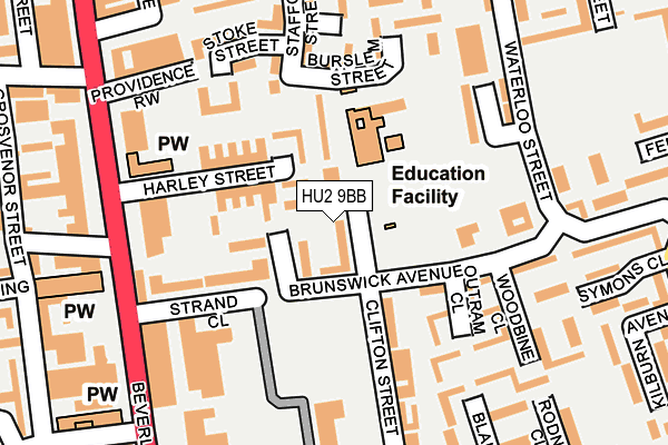 HU2 9BB map - OS OpenMap – Local (Ordnance Survey)