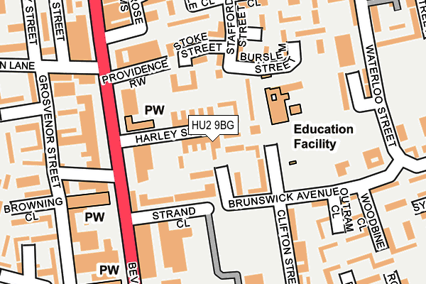 HU2 9BG map - OS OpenMap – Local (Ordnance Survey)