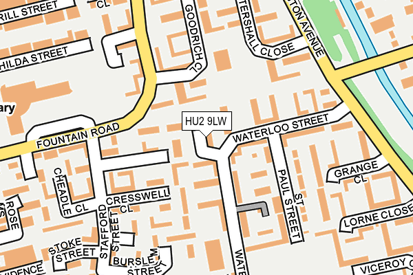 HU2 9LW map - OS OpenMap – Local (Ordnance Survey)