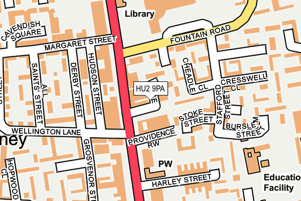 HU2 9PA map - OS OpenMap – Local (Ordnance Survey)