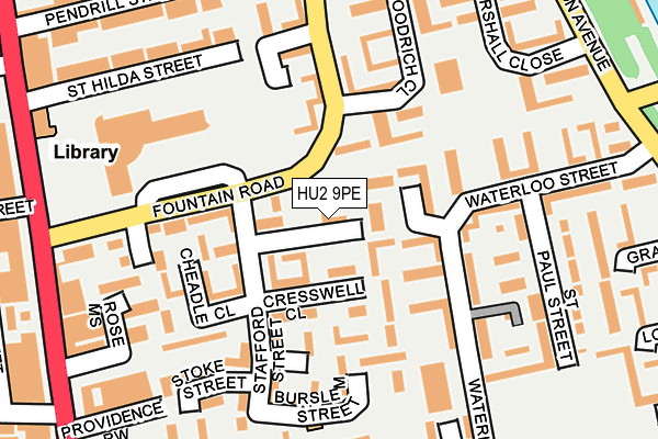 HU2 9PE map - OS OpenMap – Local (Ordnance Survey)