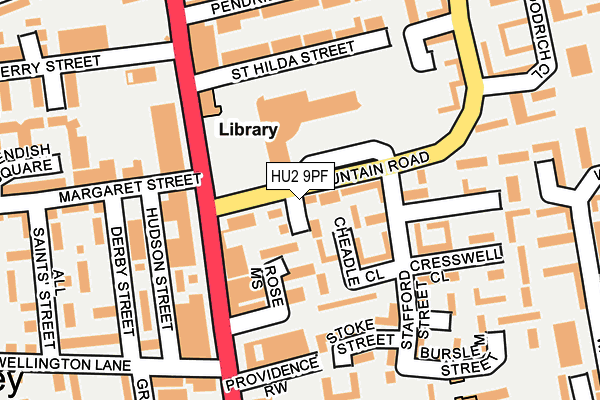 HU2 9PF map - OS OpenMap – Local (Ordnance Survey)