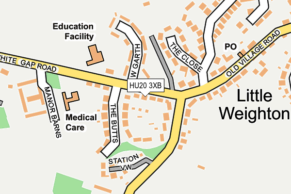 HU20 3XB map - OS OpenMap – Local (Ordnance Survey)