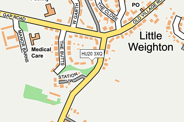 Map of STATION GARAGE (LITTLE WEIGHTON) LIMITED at local scale