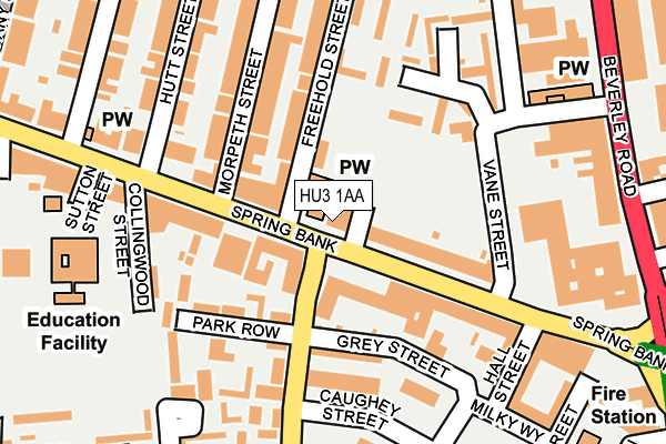 HU3 1AA map - OS OpenMap – Local (Ordnance Survey)