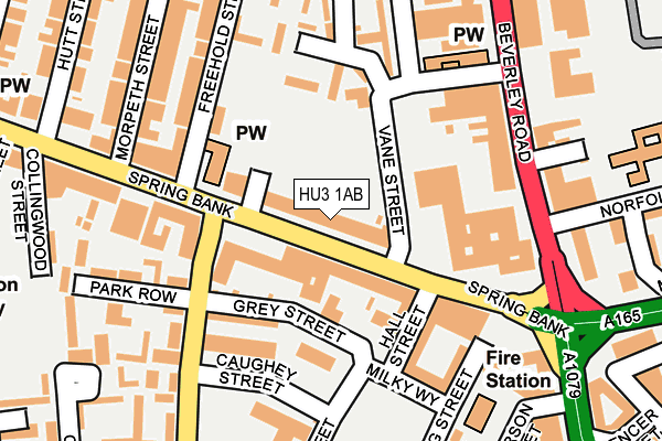 HU3 1AB map - OS OpenMap – Local (Ordnance Survey)