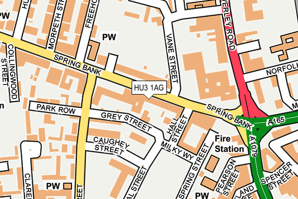 HU3 1AG map - OS OpenMap – Local (Ordnance Survey)