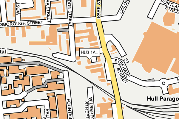 HU3 1AL map - OS OpenMap – Local (Ordnance Survey)