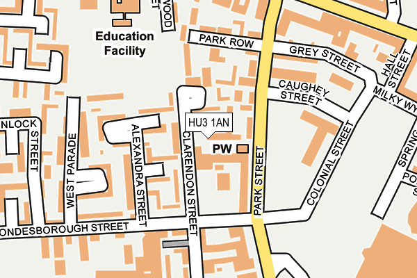 HU3 1AN map - OS OpenMap – Local (Ordnance Survey)