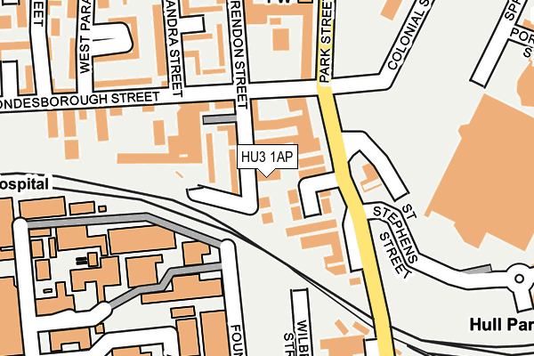 HU3 1AP map - OS OpenMap – Local (Ordnance Survey)
