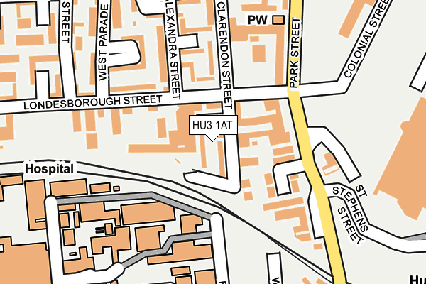 HU3 1AT map - OS OpenMap – Local (Ordnance Survey)