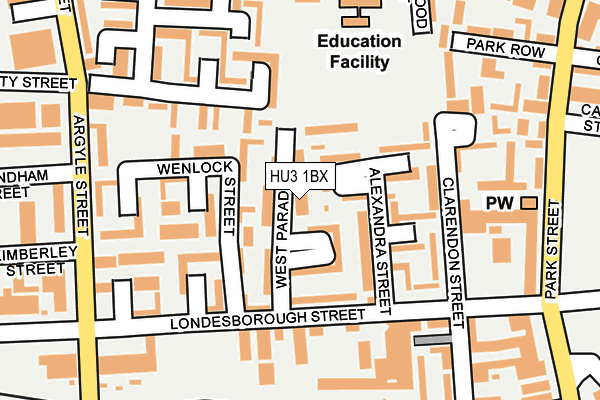 HU3 1BX map - OS OpenMap – Local (Ordnance Survey)