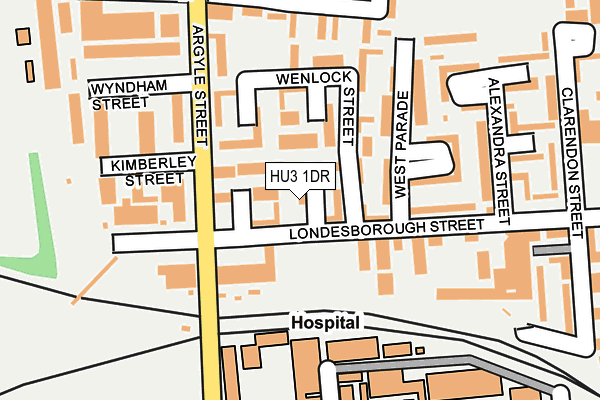 HU3 1DR map - OS OpenMap – Local (Ordnance Survey)