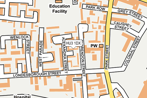 HU3 1DX map - OS OpenMap – Local (Ordnance Survey)