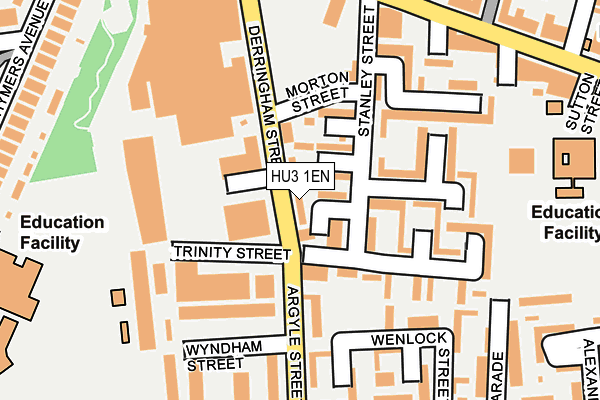 HU3 1EN map - OS OpenMap – Local (Ordnance Survey)