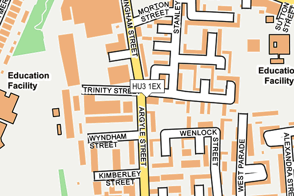 HU3 1EX map - OS OpenMap – Local (Ordnance Survey)