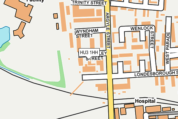 HU3 1HH map - OS OpenMap – Local (Ordnance Survey)