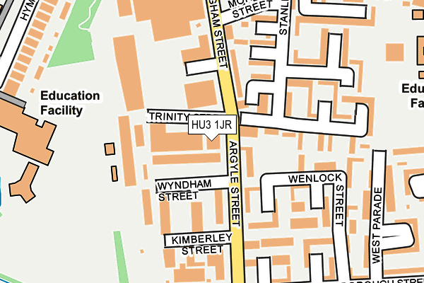 HU3 1JR map - OS OpenMap – Local (Ordnance Survey)