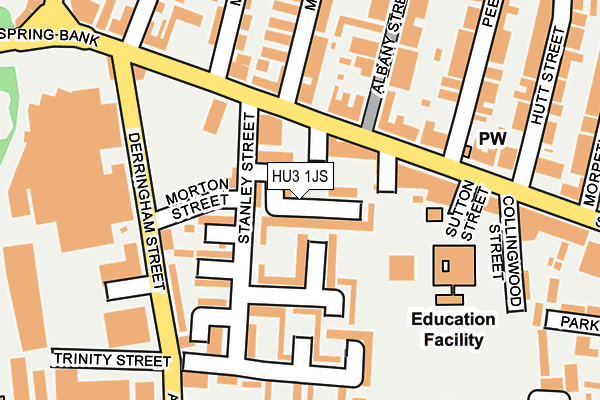 HU3 1JS map - OS OpenMap – Local (Ordnance Survey)