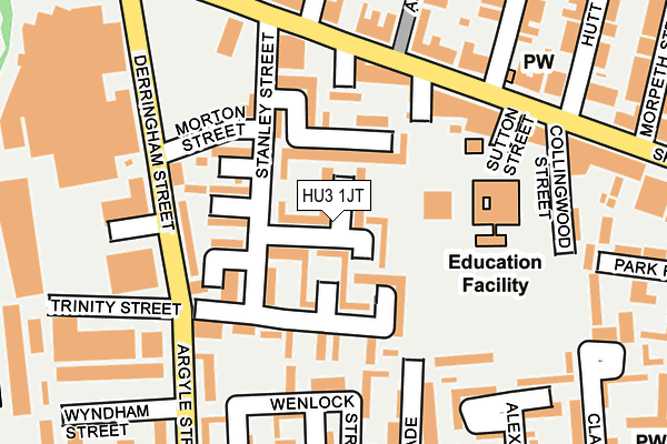 HU3 1JT map - OS OpenMap – Local (Ordnance Survey)
