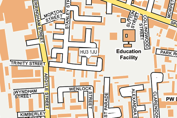 HU3 1JU map - OS OpenMap – Local (Ordnance Survey)