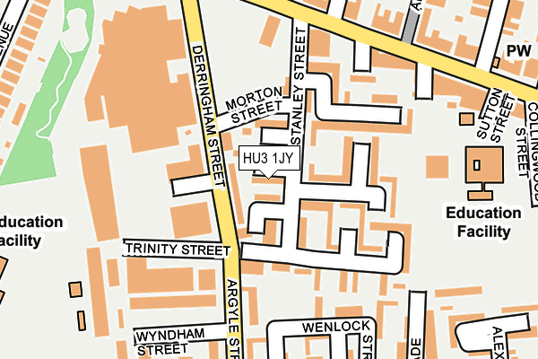 HU3 1JY map - OS OpenMap – Local (Ordnance Survey)