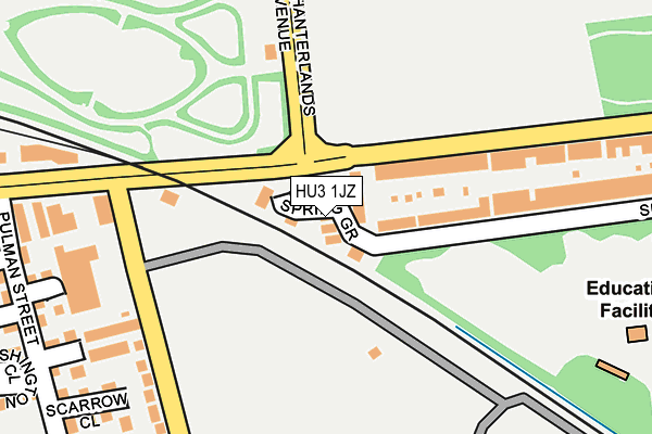 HU3 1JZ map - OS OpenMap – Local (Ordnance Survey)