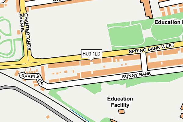 HU3 1LD map - OS OpenMap – Local (Ordnance Survey)