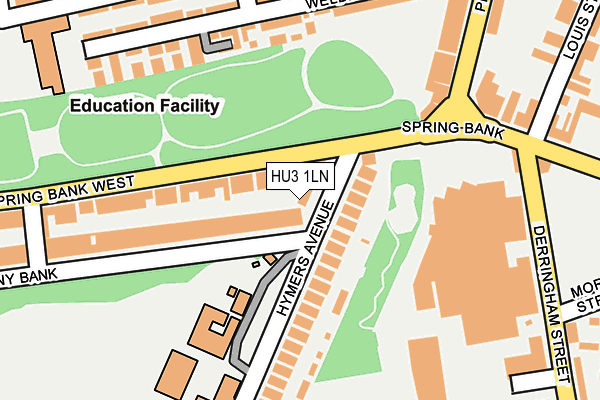 HU3 1LN map - OS OpenMap – Local (Ordnance Survey)
