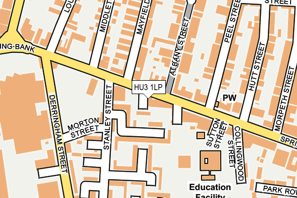 HU3 1LP map - OS OpenMap – Local (Ordnance Survey)