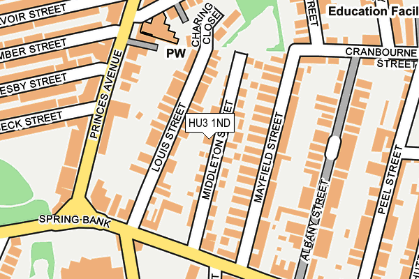 HU3 1ND map - OS OpenMap – Local (Ordnance Survey)