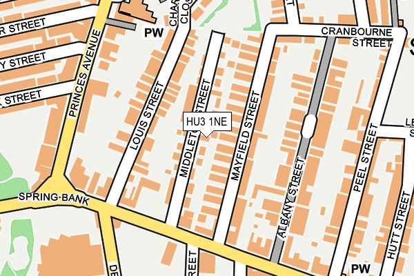 HU3 1NE map - OS OpenMap – Local (Ordnance Survey)