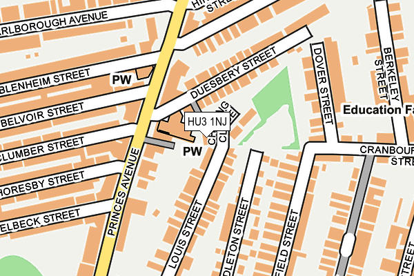 HU3 1NJ map - OS OpenMap – Local (Ordnance Survey)