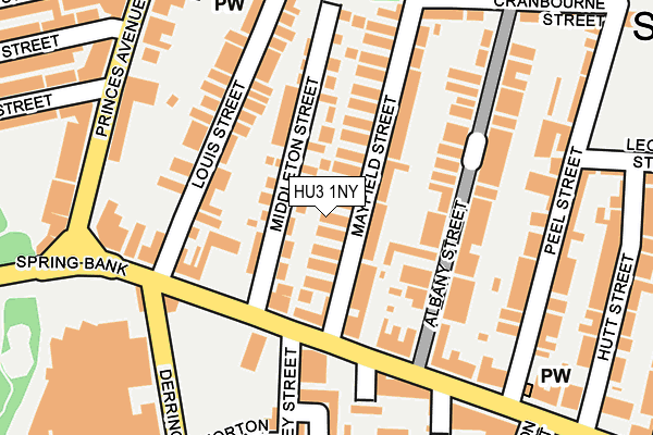 HU3 1NY map - OS OpenMap – Local (Ordnance Survey)