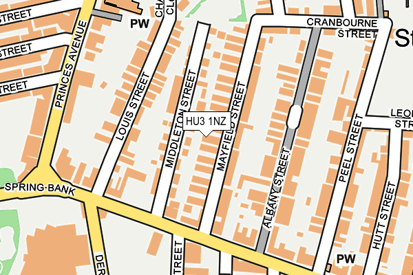 HU3 1NZ map - OS OpenMap – Local (Ordnance Survey)