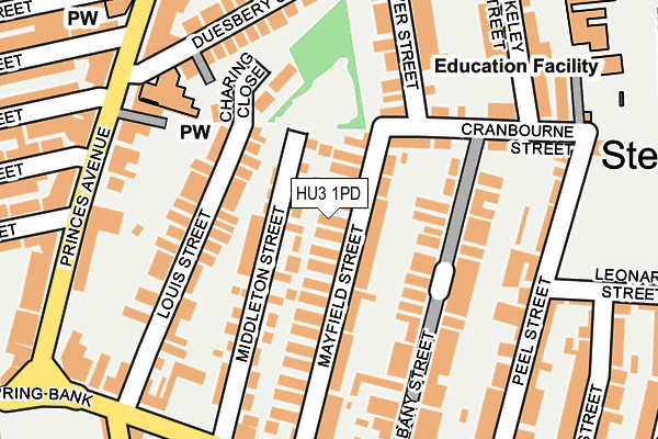 HU3 1PD map - OS OpenMap – Local (Ordnance Survey)