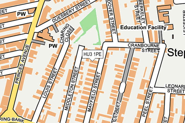 HU3 1PE map - OS OpenMap – Local (Ordnance Survey)