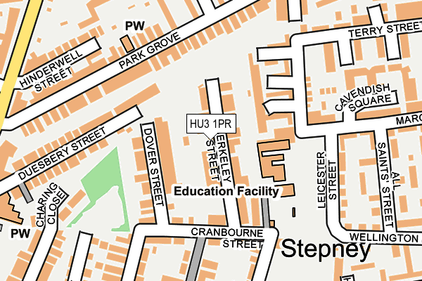 HU3 1PR map - OS OpenMap – Local (Ordnance Survey)