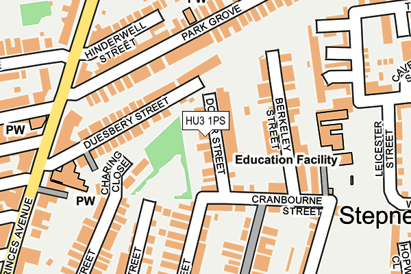 HU3 1PS map - OS OpenMap – Local (Ordnance Survey)