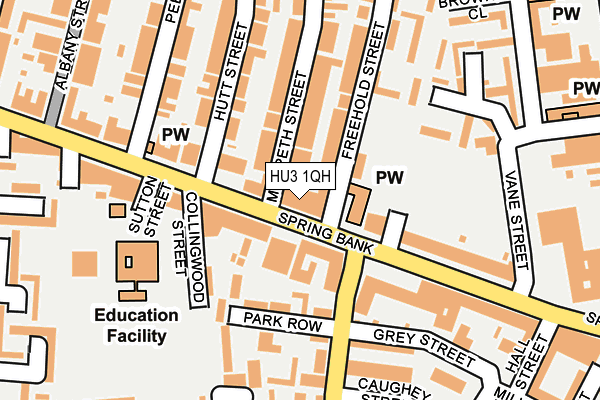 HU3 1QH map - OS OpenMap – Local (Ordnance Survey)