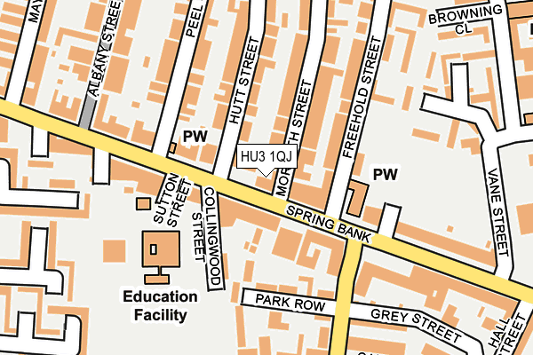 HU3 1QJ map - OS OpenMap – Local (Ordnance Survey)