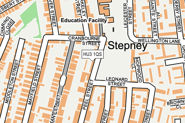 HU3 1QS map - OS OpenMap – Local (Ordnance Survey)