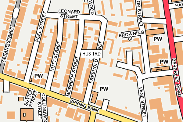 HU3 1RD map - OS OpenMap – Local (Ordnance Survey)