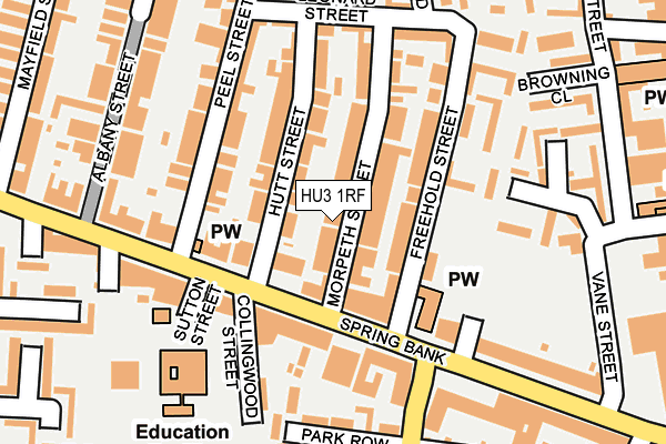 HU3 1RF map - OS OpenMap – Local (Ordnance Survey)