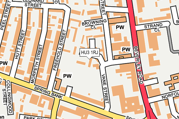 HU3 1RJ map - OS OpenMap – Local (Ordnance Survey)