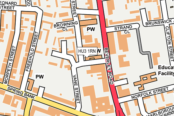 HU3 1RN map - OS OpenMap – Local (Ordnance Survey)
