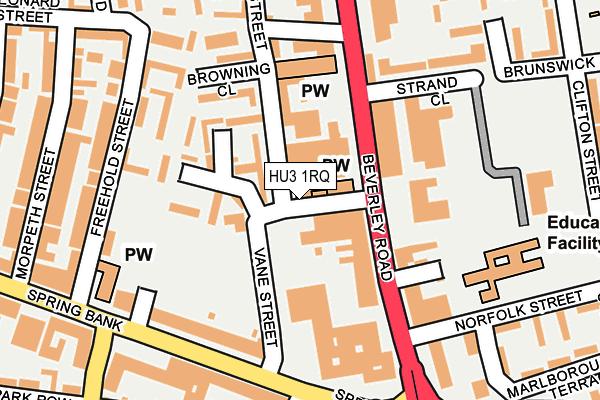 HU3 1RQ map - OS OpenMap – Local (Ordnance Survey)